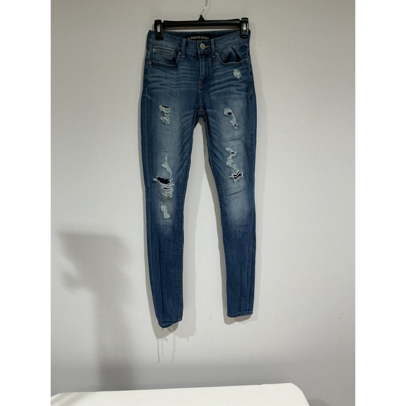 Girls Junior Expressed Jeans Leggings Mid rise 00r Jeans Blue - Picture 1 of 12